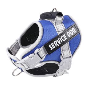 No Pull Service Dog Vest Harness For Dog & Cat; Breathable Soft Dog Vest Harness For Outdoor Walking (Color: Blue, size: m)