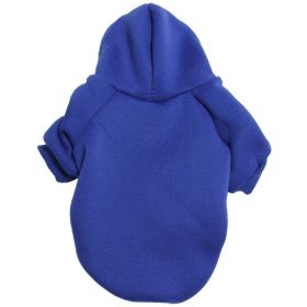 Pet Sweatshirt With Hoodie; Machine Washable Sweater For Dogs Puppies Sweater Clothes Apparel (Color: Blue, size: m)